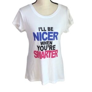 Wound Up White I’ll Be Nicer Graphic T Crewneck XL 15-17